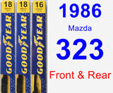 Front & Rear Wiper Blade Pack for 1986 Mazda 323 - Premium