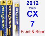 Front & Rear Wiper Blade Pack for 2012 Mazda CX-7 - Premium