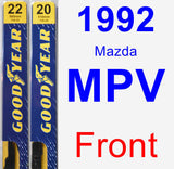 Front Wiper Blade Pack for 1992 Mazda MPV - Premium