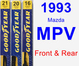 Front & Rear Wiper Blade Pack for 1993 Mazda MPV - Premium