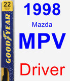 Driver Wiper Blade for 1998 Mazda MPV - Premium