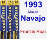 Front & Rear Wiper Blade Pack for 1993 Mazda Navajo - Premium