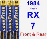 Front & Rear Wiper Blade Pack for 1984 Mazda RX-7 - Premium