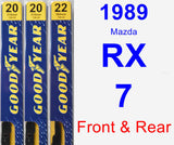 Front & Rear Wiper Blade Pack for 1989 Mazda RX-7 - Premium