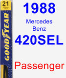 Passenger Wiper Blade for 1988 Mercedes-Benz 420SEL - Premium