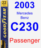 Passenger Wiper Blade for 2003 Mercedes-Benz C230 - Premium