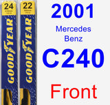 Front Wiper Blade Pack for 2001 Mercedes-Benz C240 - Premium