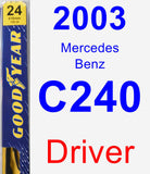 Driver Wiper Blade for 2003 Mercedes-Benz C240 - Premium