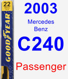 Passenger Wiper Blade for 2003 Mercedes-Benz C240 - Premium