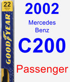 Passenger Wiper Blade for 2002 Mercedes-Benz C200 - Premium