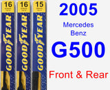 Front & Rear Wiper Blade Pack for 2005 Mercedes-Benz G500 - Premium