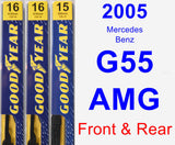 Front & Rear Wiper Blade Pack for 2005 Mercedes-Benz G55 AMG - Premium