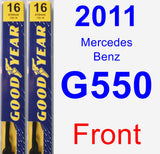 Front Wiper Blade Pack for 2011 Mercedes-Benz G550 - Premium