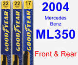 Front & Rear Wiper Blade Pack for 2004 Mercedes-Benz ML350 - Premium