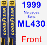 Front Wiper Blade Pack for 1999 Mercedes-Benz ML430 - Premium