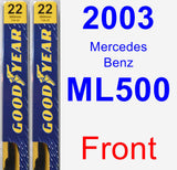 Front Wiper Blade Pack for 2003 Mercedes-Benz ML500 - Premium