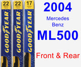 Front & Rear Wiper Blade Pack for 2004 Mercedes-Benz ML500 - Premium