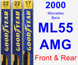 Front & Rear Wiper Blade Pack for 2000 Mercedes-Benz ML55 AMG - Premium