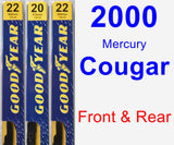 Front & Rear Wiper Blade Pack for 2000 Mercury Cougar - Premium