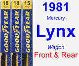 Front & Rear Wiper Blade Pack for 1981 Mercury Lynx - Premium