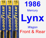 Front & Rear Wiper Blade Pack for 1986 Mercury Lynx - Premium