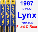 Front & Rear Wiper Blade Pack for 1987 Mercury Lynx - Premium