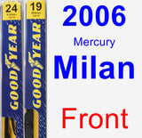 Front Wiper Blade Pack for 2006 Mercury Milan - Premium