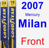 Front Wiper Blade Pack for 2007 Mercury Milan - Premium