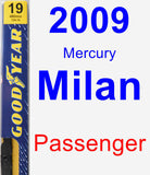 Passenger Wiper Blade for 2009 Mercury Milan - Premium