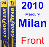 Front Wiper Blade Pack for 2010 Mercury Milan - Premium