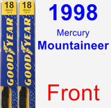 Front Wiper Blade Pack for 1998 Mercury Mountaineer - Premium