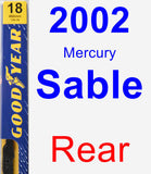 Rear Wiper Blade for 2002 Mercury Sable - Premium