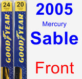 Front Wiper Blade Pack for 2005 Mercury Sable - Premium