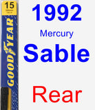 Rear Wiper Blade for 1992 Mercury Sable - Premium