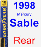 Rear Wiper Blade for 1998 Mercury Sable - Premium