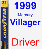 Driver Wiper Blade for 1999 Mercury Villager - Premium