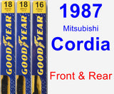 Front & Rear Wiper Blade Pack for 1987 Mitsubishi Cordia - Premium