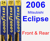 Front & Rear Wiper Blade Pack for 2006 Mitsubishi Eclipse - Premium