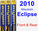 Front & Rear Wiper Blade Pack for 2010 Mitsubishi Eclipse - Premium