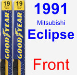 Front Wiper Blade Pack for 1991 Mitsubishi Eclipse - Premium