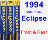 Front & Rear Wiper Blade Pack for 1994 Mitsubishi Eclipse - Premium