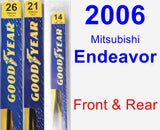 Front & Rear Wiper Blade Pack for 2006 Mitsubishi Endeavor - Premium