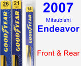 Front & Rear Wiper Blade Pack for 2007 Mitsubishi Endeavor - Premium