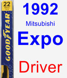 Driver Wiper Blade for 1992 Mitsubishi Expo - Premium