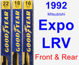 Front & Rear Wiper Blade Pack for 1992 Mitsubishi Expo LRV - Premium