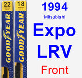 Front Wiper Blade Pack for 1994 Mitsubishi Expo LRV - Premium