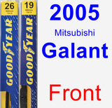 Front Wiper Blade Pack for 2005 Mitsubishi Galant - Premium