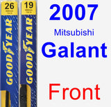 Front Wiper Blade Pack for 2007 Mitsubishi Galant - Premium