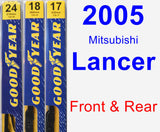 Front & Rear Wiper Blade Pack for 2005 Mitsubishi Lancer - Premium