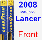 Front Wiper Blade Pack for 2008 Mitsubishi Lancer - Premium